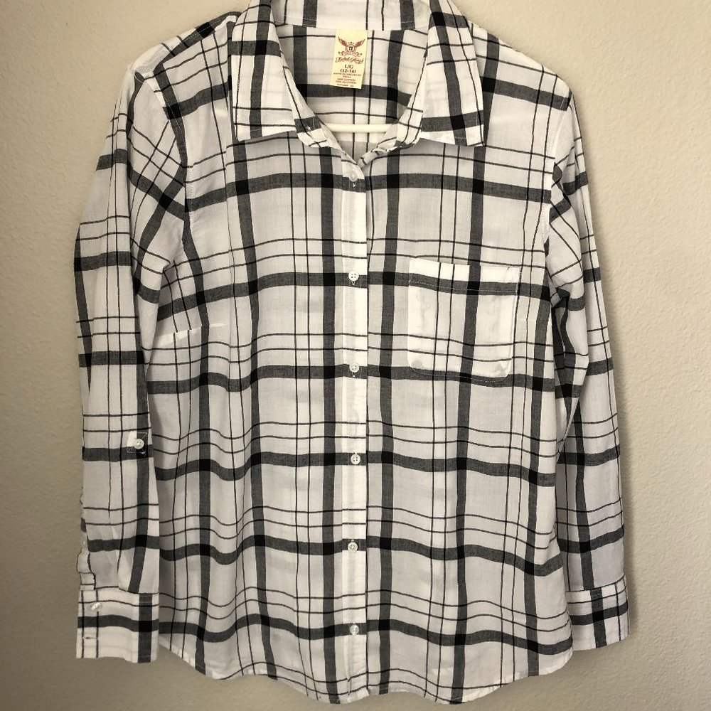 Plaid Long Sleeve Cotton Women's Blouse